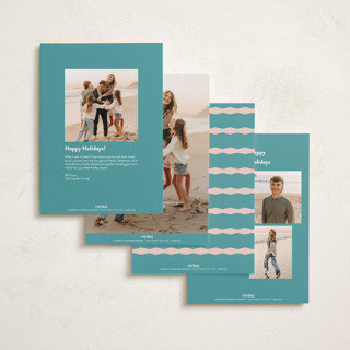 This is a deep sea holiday photo cards with standard by Megan Davis called saltillo printing on recycled smooth signature in standard