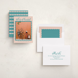 This is a deep sea holiday photo cards with standard by Megan Davis called saltillo printing on recycled smooth signature in standard