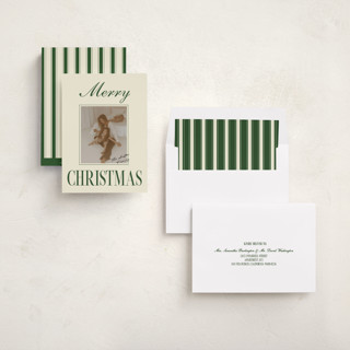 This is a juniper holiday photo cards with standard by Helena Vitto called a classic christmas printing on recycled smooth signature in standard