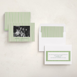 This is a sage holiday photo cards with standard by Alicia Schultz called soft ambience printing on recycled smooth signature in standard