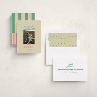 This is a candy holiday photo cards with standard by Helena Vitto called merry & bright days printing on recycled smooth signature in standard