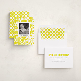 This is a starlight holiday photo cards with standard by Up Up Creative called letters printing on recycled smooth signature in standard