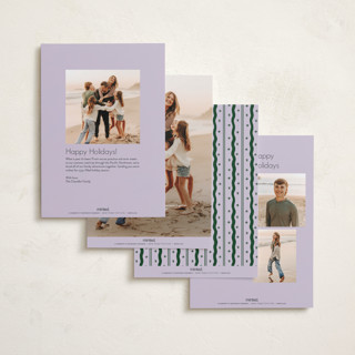 This is a sugar plum holiday photo cards with standard by Lauren Jopling called squiggle and stars printing on recycled smooth signature in standard