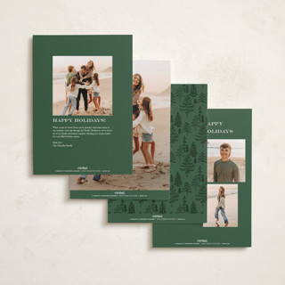 This is a pine holiday photo cards with standard by Amy Kross called durham printing on recycled smooth signature in standard