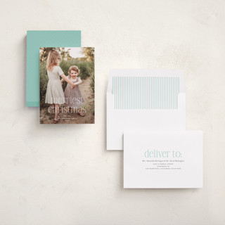 This is a snow holiday photo cards with standard by Kerry Doyle called festive type printing on recycled smooth signature in standard