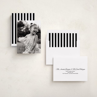 This is a coal holiday photo cards with standard by Annie Shapiro called marylebone printing on recycled smooth signature in standard