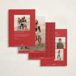 This is a cardinal holiday photo cards with standard by Melanie Kosuge called merry monoline printing on recycled smooth signature in standard