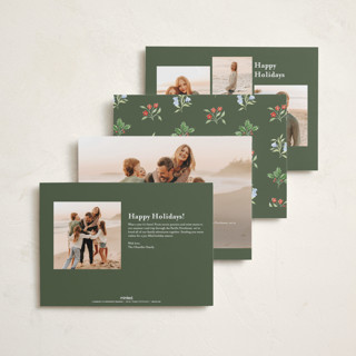 This is a evergreen holiday photo cards with standard by Sarah Knight called wintergarden printing on recycled smooth signature in standard