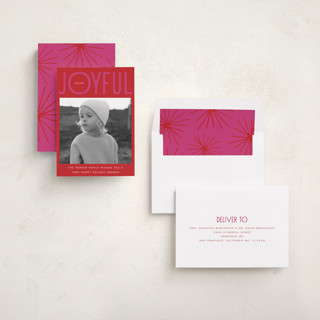 This is a berry holiday photo cards with standard by Nazia Hyder called fun & bold type printing on recycled smooth signature in standard