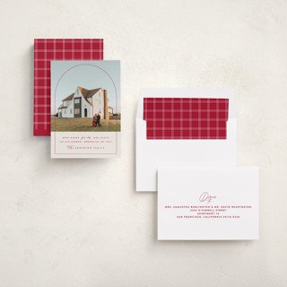 This is a candy cane holiday photo cards with standard by Julie Murray called home sweet home printing on recycled smooth signature in standard