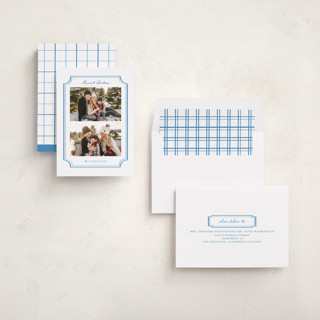 This is a frost holiday photo cards with standard by Kanika Mathur called vintage line frame printing on recycled smooth signature in standard