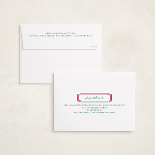 This is a mistletoe holiday photo cards with standard by Kanika Mathur called vintage line frame printing on recycled smooth signature in standard