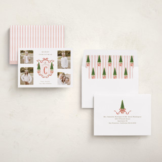 This is a currant holiday photo cards with standard by Susan Zinader called family crest printing on recycled smooth signature in standard