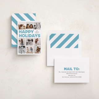 This is a frost holiday photo cards with standard by Maria Alou called memory squares printing on recycled smooth signature in standard