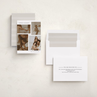 This is a snow holiday photo cards with standard by Lisa Assenmacher called between the lines printing on recycled smooth signature in standard