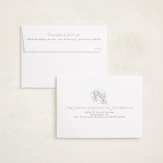 This is a candy cane holiday photo cards with standard by Randi Cirelli called newlywed toast printing on recycled smooth signature in standard