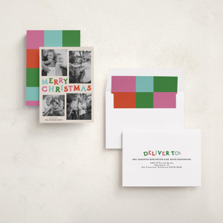 This is a fruitcake holiday photo cards with standard by Inkblot Design called color coded spirit printing on recycled smooth signature in standard