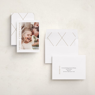 This is a cotton holiday photo cards with standard by Angela Thompson called merry printing on recycled smooth signature in standard