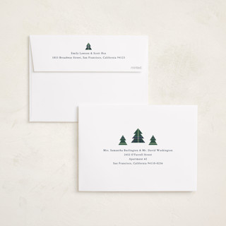 This is a evergreen holiday photo cards with standard by Cindy Reynolds called navy baby printing on recycled smooth signature in standard