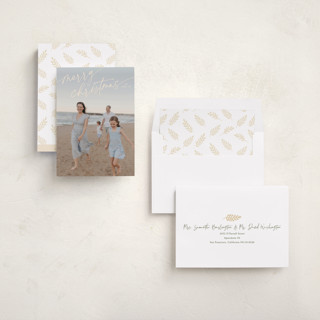 This is a honey holiday photo cards with standard by Julia Hall called jotted christmas printing on recycled smooth signature in standard
