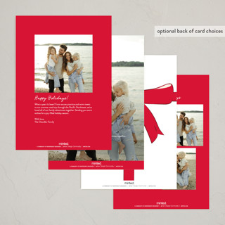 This is a crimson holiday photo cards with standard by Jennifer Lew called spool printing on recycled smooth signature in standard
