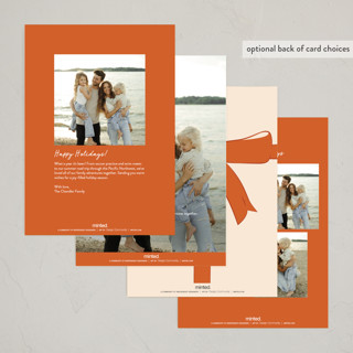 This is a pumpkin holiday photo cards with standard by Jennifer Lew called spool printing on recycled smooth signature in standard