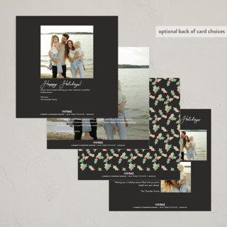 This is a charcoal holiday photo cards with standard by Lissabeth Anglin called letter border printing on recycled smooth signature in standard