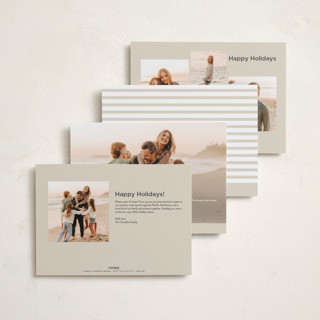 This is a gingerbread holiday photo cards with standard by Danie Romrell called tagged stripes printing on recycled smooth signature in standard