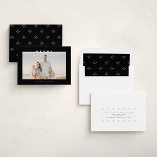 This is a midnight holiday photo cards with standard by Nicole Walsh called air printing on recycled smooth signature in standard