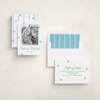 This is a elf holiday photo cards with standard by Megan Davis called peppermint printing on recycled smooth signature in standard