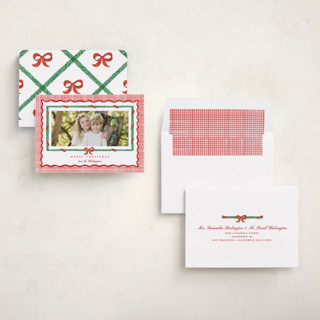This is a stocking holiday photo cards with standard by Creo Study called christmas maximalism printing on recycled smooth signature in standard