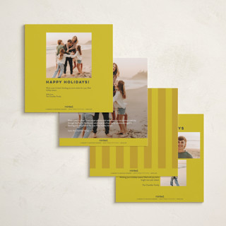 This is a french horn holiday photo cards with standard by Morgan Kendall called cabana printing on recycled smooth signature in standard