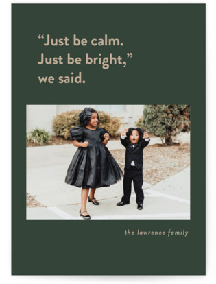This is a pine holiday photo cards with standard by Christie Garcia called the real story printing on recycled smooth signature in standard
