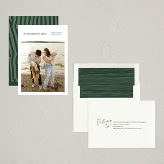 This is a spruce holiday photo cards with standard by Annie Clark called reflection printing on recycled smooth signature in standard