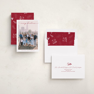 This is a mulled wine holiday photo cards with standard by Benita Crandall called noël moderne printing on recycled smooth signature in standard