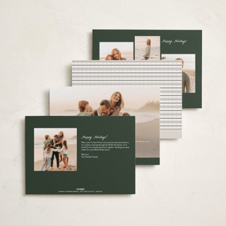This is a pine holiday photo cards with standard by Pixel and Hank called dispatch printing on recycled smooth signature in standard