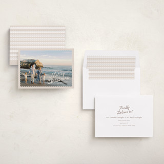This is a creamer holiday photo cards with standard by Pixel and Hank called dispatch printing on recycled smooth signature in standard
