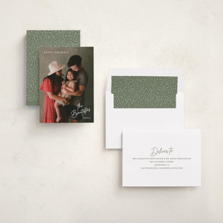 This is a snow holiday photo cards with standard by Hooray Creative called sans and signature printing on recycled smooth signature in standard