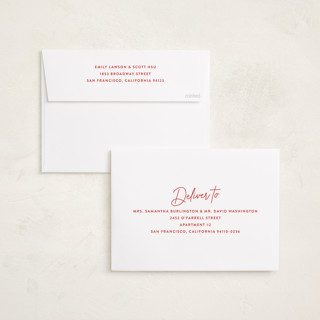 This is a berry holiday photo cards with standard by Hooray Creative called sans and signature printing on recycled smooth signature in standard