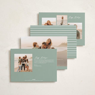 This is a sage holiday photo cards with standard by Angela Thompson called simple gallery printing on recycled smooth signature in standard