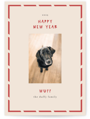 This is a holly holiday photo cards with standard by Anne Ciotola called wuff printing on recycled smooth signature in standard