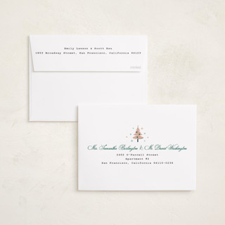 This is a wreath holiday photo cards with standard by Cass Loh called jagged edge printing on recycled smooth signature in standard