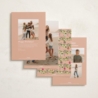 This is a cranberry holiday photo cards with standard by Sarah Knight called meowy christmas printing on recycled smooth signature in standard