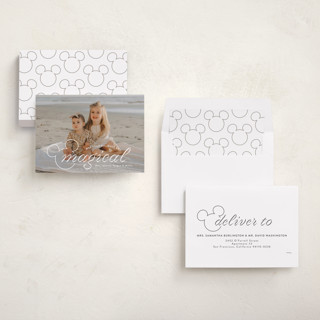 This is a snow holiday photo cards with standard by Emily Betts called magical printing on recycled smooth signature in standard