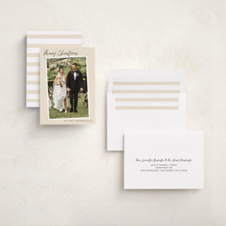 This is a latte holiday photo cards with standard by Alicia Schultz called dated snapshot printing on recycled smooth signature in standard