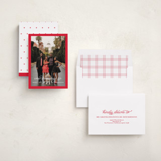 This is a peppermint holiday photo cards with standard by Leah Ragain called what a wonderful life printing on recycled smooth signature in standard