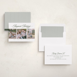 This is a balsam holiday photo cards with standard by Kristie Kern called the magnolia printing on recycled smooth signature in standard