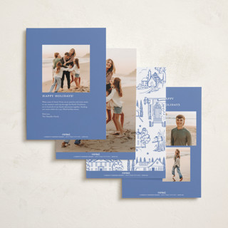 This is a blue jay holiday photo cards with standard by Teju Reval called festive home printing on recycled smooth signature in standard