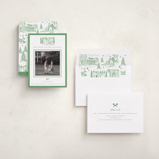 This is a fir holiday photo cards with standard by Teju Reval called festive home printing on recycled smooth signature in standard