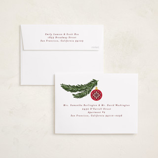 This is a cranberry holiday photo cards with standard by Janean Hinger called merrily printing on recycled smooth signature in standard